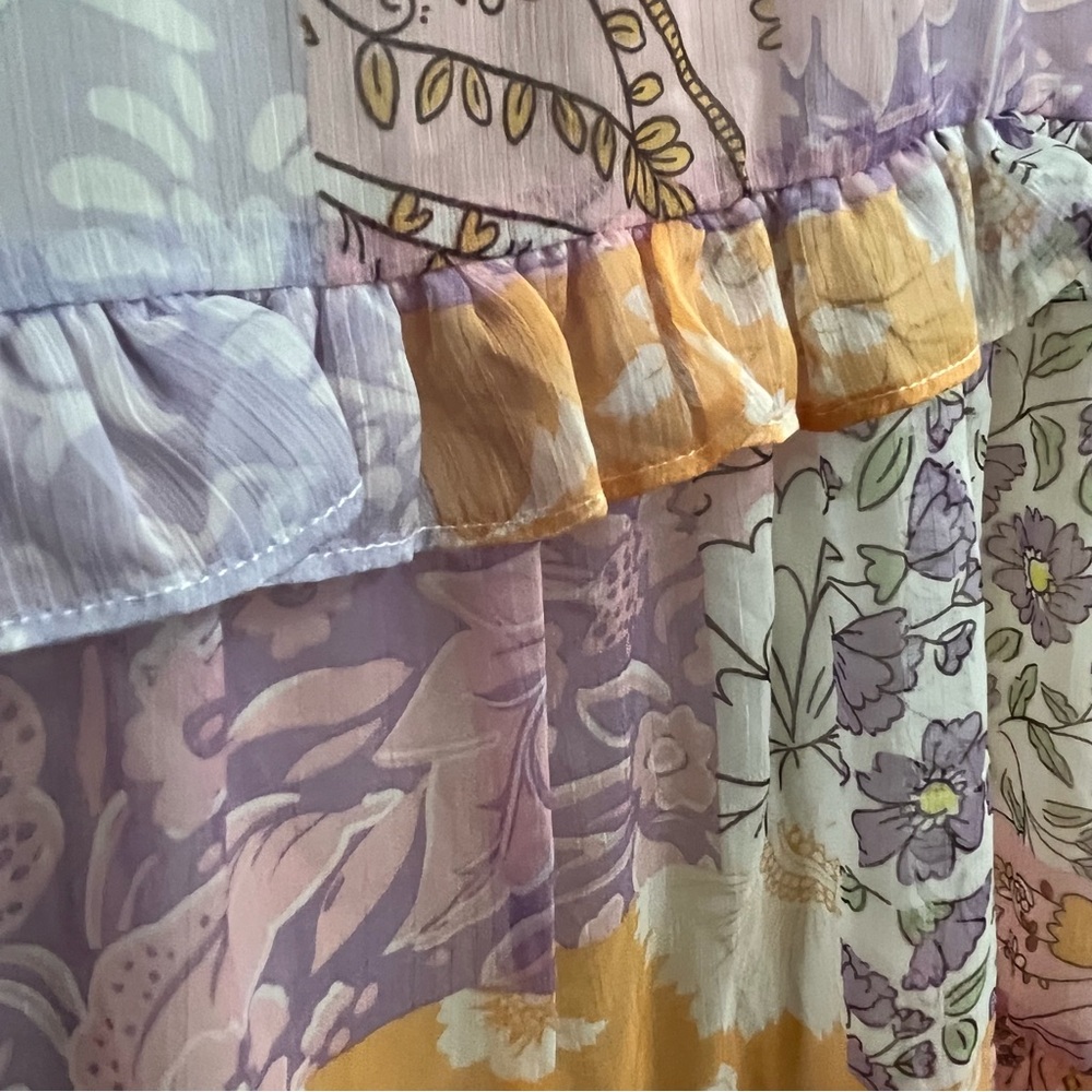 Fate Curve Floral Patchwork Long Sleeve Mock Neck… - image 6